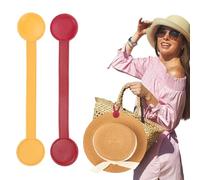 sourcing map 2pcs Hat Clip for Travel on Bags, Magnetic Holder Hands, Free Bag Backpack PU Fashionable Clip-Protect Hat from Falling for Hanging on Handbags Totes Luggage Purse Red/Yellow