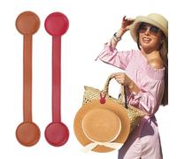 sourcing map 2pcs Hat Clip for Travel on Bags, Magnetic Holder Hands, Free Bag Backpack PU Fashionable Clip-Protect Hat from Falling for Hanging on Handbags Totes Luggage Purse, Brown/Red