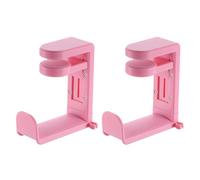 sourcing map 2pcs Headphone Stand Holder 360 Degree Adjustable Clamp Desk Hook Clamp 0.39"-1.65" Clamping Range PC Gaming Headset Stand for Headphone Earphone, Pink