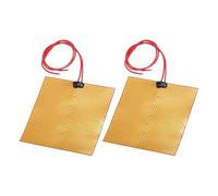 sourcing map 2pcs Heater Film Heating Plate, 25W 12V Adhesive Polyimide Heat Pad Heating Elements Film 100mmx100mm Heater Strip for Constant Temperature