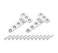 sourcing map 2Pcs Heavy Duty t Hinges, Marine Grade t Hinge 4" x 2" Stainless Steel Boat Hinges Cast Strap Hinge with Screws for Boat Hatch Yard Doors Barn Gate, Silver