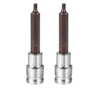 sourcing map 2Pcs Hex Bit Socket 1/2" Drive H4 S2 Steel Hexagonal Head Long Screwdriver Drill Bits CR-V Steel Socket Adapter for Home Auto Axle Hex Nuts Bolts Repair
