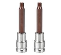 sourcing map 2Pcs Hex Bit Socket 1/2" Drive H7 S2 Steel Hexagonal Head Long Screwdriver Drill Bits CR-V Steel Socket Adapter for Home Auto Axle Hex Nuts Bolts Repair