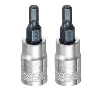 sourcing map 2Pcs Hex Bit Socket 1/4" Drive H4 S2 Steel Hexagonal Head Screwdriver Drill Bits CR-V Steel Socket Adapter for Home Auto Axle Hex Nuts Bolts Repair
