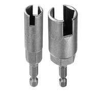 sourcing map 2pcs Hex Nut Driver Drill Bit Set 10mm 17mm 6-Points Socket 1/4" Hex Shank Nut Setter CR-V Steel Quick-Change Nut for Power Drills Impact Drivers