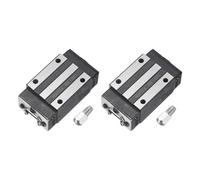 sourcing map 2Pcs HGH15CA Linear Slider Block, Linear Slider Bearing Carriage Block with Grease Fitting for Guideway Rail CNC Machine Parts 3D Printer, Silver