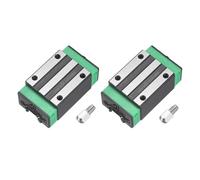 sourcing map 2Pcs HGH15CA Linear Slider Block, Linear Slider Bearing Carriage Block with Grease Fitting for Guideway Rail CNC Machine Parts 3D Printer, Black