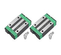 sourcing map 2Pcs HGH20CA Linear Slider Block, Linear Slider Bearing Carriage Block with Grease Fitting for Guideway Rail CNC Machine Parts 3D Printer, Black