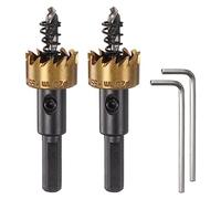 sourcing map 2pcs Hole Saws 20mm (51/64") M35 HSS (High Speed Steel) Titanium Coated Drill Bits Cutters Openers for Stainless Steel Aluminum Alloy Metal Wood Plastic