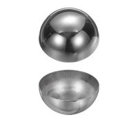 sourcing map 2pcs Hollow Half Ball, 111.5mm / 4.39 Inch 304 Stainless Steel Mirror Polished Hemisphere Hollow Half Railing Ball Cap Gazing Balls for Garden Gate Stair Handrails