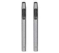 sourcing map 2pcs Hollow Punch for Leather 6mm Round Hole Punch Tool for Belt Puncher Carbon Steel Single Punch for Watch Belt Cut Leather Craft Rubber Paper Fabric Plastic Soft Material