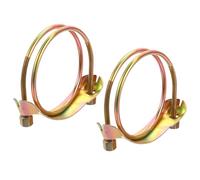 sourcing map 2Pcs Hose Clamps Double Steel Wire Water Pipe Clamp Adjustable Range 110-116mm Zinc Plated Clamp for Wire Hose Clamp