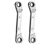 sourcing map 2pcs HVAC Service Wrench 1/2" x 9/16" 25 Degrees SAE Double Head 16-Teeth Air Conditioner Valve Reversible Ratchet Wrench for Refrigeration Equipment Repair