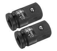 sourcing map 2pcs Impact Socket Adapter 1/2" Female to 1" Male Square Drive Increaser Standard SAE CR-MO Steel Converter Impact Driver Ratchet Wrench Breaker Bar Conversion, Black