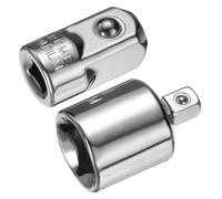 sourcing map 2pcs Impact Socket Adapter Set 1/4" to 1/2" 1/2" to 1/4" Square Drive Reducer Standard SAE Converter Impact Driver Ratchet Wrench Breaker Bar Conversion, Silver