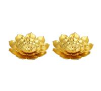 sourcing map 2pcs Incense Burner Kit, Brass Lotus Stick Incense Holder Multiple Incense Holes Detachable Ash Catcher for Yoga, Meditation, Gold