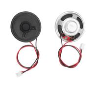 sourcing map 2pcs Internal Magnet Speaker (0.5W 8 Ohm 2mm) - Round Internal Micro Magnet Loudspeaker with 200mm Terminal Wire for DVD EVD Mobile Portable Advertising Machine, Black