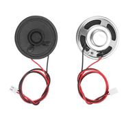 sourcing map 2pcs Internal Magnet Speaker (2W 8 Ohm 1.25mm) - Round Internal Micro Magnet Loudspeaker with 300mm Terminal Wire for DVD EVD Mobile Portable Advertising Machine, Black
