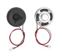 sourcing map 2pcs Internal Magnet Speaker (2W 8 Ohm 2mm) - Round Internal Micro Magnet Loudspeaker with 200mm Terminal Wire for DVD EVD Mobile Portable Advertising Machine, Black
