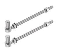 sourcing map 2Pcs J Bolt Gate Hinge, M12 x 10" 304 Stainless Steel Gate Hinges Bolt, J-Bolt Post Hinge with Washers and Nuts for Chain Link Fence, Wooden Fence, Driveway, Farm Garden Door