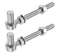 sourcing map 2Pcs J Bolt Gate Hinge, M12 x 6" 304 Stainless Steel Gate Hinges Bolt, J-Bolt Post Hinge with Washers and Nuts for Chain Link Fence, Wooden Fence, Driveway, Farm Garden Door