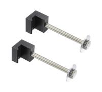 sourcing map 2Pcs J-Hook Crossover, Aluminum Car Truck Toolbox Mounting Kit for Pickup Truck Tool Box Mount Tie Downs, Anodized Surface with Fastening Nuts, Black
