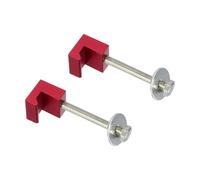 sourcing map 2Pcs J-Hook Crossover, Aluminum Car Truck Toolbox Mounting Kit for Pickup Truck Tool Box Mount Tie Downs, Anodized Surface with Fastening Nuts, Red