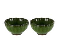 sourcing map 2pcs Japanese Matcha Bowl 4.23oz Traditional Gong Fu Tea Set Ceramic Mate Teacup Japanese No Handle Large Porcelain Teacup for Matcha Green Tea Coffee Drinks, Grass Green