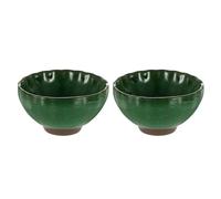 sourcing map 2pcs Japanese Matcha Bowl 4.23oz Traditional Gong Fu Tea Set Ceramic Mate Teacups Japanese No Handle Large Porcelain Teacup for Matcha Green Tea Coffee Drinks, Green