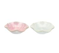 sourcing map 2pcs Jewelry Dish Tray, Ring Dish, Ceramic Trinket Tray, Ring Tray for Jewelry Wedding Party Supplies, Gifts for Friends Mother Colleague, White,Pink