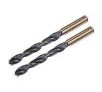 sourcing map 2pcs Jobber Drill Bits 10.5mm (0.413") Black Nitride & Gold Titanium Coated M2 High Speed Steel (HSS) Twist Drill Bits for Stainless Steel Aluminum Alloy Metal