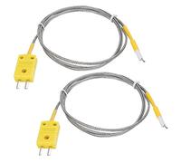 sourcing map 2pcs K Type Thermocouple Mini Connector Temperature Sensor Probes Metal Shielded Wire 3.3ft -50 to 800°C(-58 to 1472°F)