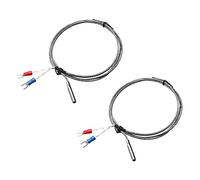 sourcing map 2pcs K Type Thermocouple Temperature Sensor Probe 5x30mm 3.3ft Wire 0 to 600°C(32 to 1112°F) Stainless Steel