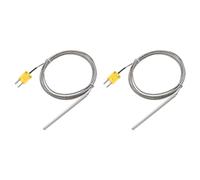 sourcing map 2pcs K Type Thermocouple with Plug, Meter Temperature Sensor Probe 0 to 600°C(32 to 1112°F) Stainless Steel, 5x100mm 6.6ft Wire