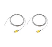 sourcing map 2pcs K Type Thermocouple with Plug, Meter Temperature Sensor Probe 0 to 600°C(32 to 1112°F) Stainless Steel, 4x30mm 6.6ft Wire