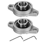 sourcing map 2pcs KFL002 Pillow Block Bearings 15mm Bore Bearing Units Zinc Alloy Flange Mounted Bearing Housing, P6(ABEC3)