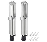 sourcing map 2Pcs Kickdown Door Stop Distance from the Ground 45mm, Silver | 1.77",Spring Loaded Telescopic Door Stopper, Adjustable Door Locks Holder