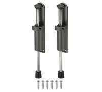 sourcing map 2Pcs Kickdown Door Stop, Zinc Alloy Spring Loaded Telescopic Step On/Off Adjustable Heavy Duty Foot-Operated Door Stop Holder for Ground Gap 0-100mm, Gray