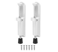 sourcing map 2Pcs Kickdown Door Stop, Zinc Alloy Spring Loaded Telescopic Step On/Off Adjustable Heavy Duty Foot-Operated Door Stop Holder for Ground Gap 0-45mm, White