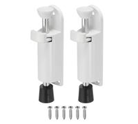 sourcing map 2Pcs Kickdown Door Stop, Zinc Alloy Spring Loaded Telescopic Step On/Off Adjustable Heavy Duty Foot-Operated Door Stop Holder for Ground Gap 0-25mm, White