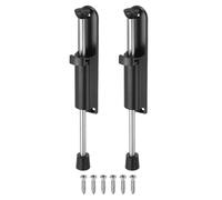 sourcing map 2Pcs Kickdown Door Stop, Zinc Alloy Spring Loaded Telescopic Step On/Off Adjustable Heavy Duty Foot-Operated Door Stop Holder for Ground Gap 0-100mm, Black