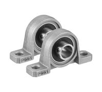 sourcing map 2Pcs KP001 Pillow Block Bearing 7/16" (12mm) Zinc Alloy Steel Self Alignment Mounted Flange Bearing, (ABEC5)