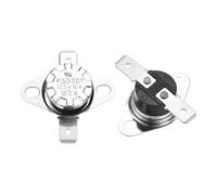 sourcing map 2pcs KSD301 Thermostat 50°C/122°F 16A Normally Open N.O Adjust Snap Disc Temperature Switch for Microwaves,Oven,Coffee Maker,Bakelite Material
