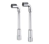 sourcing map 2pcs L Shaped Angled Hex Socket Wrench 15mm 16mm High Carbon Steel Double Ended Metric 6 Point Tubular Socket Spanner for General Repairing, Pipeline, Bicycle Car Maintenance