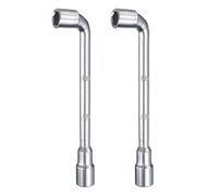 sourcing map 2pcs L Shaped Angled Hex Socket Wrench 8mm 45# Steel Double Ended Metric 6 Point Tubular Socket Spanner for General Repairing, Pipeline, Bicycle Car Maintenance