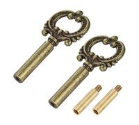 sourcing map 2Pcs Lamp Turn Knob On/Off Lamp Switch Replacement Brass Light Switch Knob Lamp Knob Lamp Switch Extension 51.5mm Length for Lamp Socket, Bronze