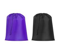 sourcing map 2pcs Laundry Bag with Drawstring Closure, 27"x22" Dirty Clothes Bag with Handle Washable Laundry Hamper for Travel Camping and Outdoors Purple/Black