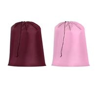 sourcing map 2pcs Laundry Bag with Drawstring Closure, 27"x22" Dirty Clothes Bag with Handle Washable Laundry Hamper for Travel Camping and Outdoors Wine Red/Pink