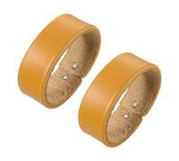 sourcing map 2Pcs Leather Belt Loop Keepers, 10cm Girth 1.6cm Width Belt Strap Ring Buckle for DIY Craft Bag Belt Fixing (Yellow Orange)