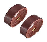 sourcing map 2Pcs Leather Belt Loop Keepers, 11.5cm Outer Girth Belt Strap Ring Buckle for DIY Craft Bag Belt Fixing (Red Brown)